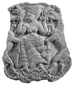 Ras Shamra (Ugarit), Syria: Asherah Asherah, detail from an ivory box from Mīna al-Bayḍā near Ras Shamra (Ugarit), Syria, c. 1300 BCE; in the Louvre, Paris.